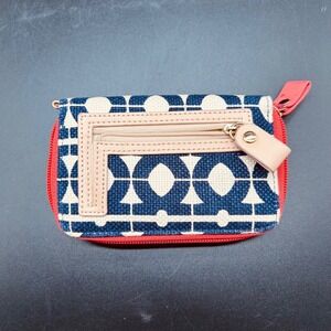 Spartina 449 Credit Card Wallet Bi-Fold Blue White Geometric Cell‎ Phone